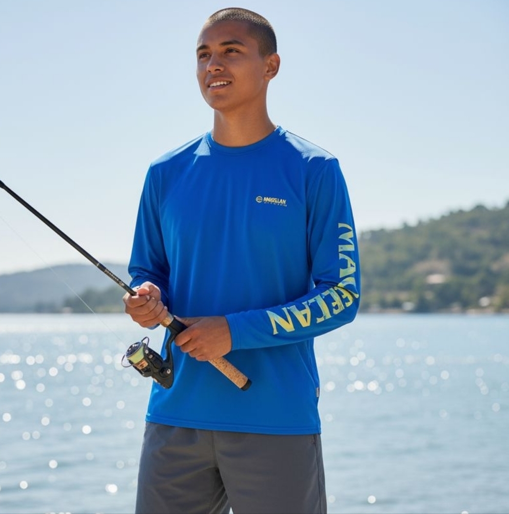 Magellan Outdoors Men's Vibrant Blue Rash Guard